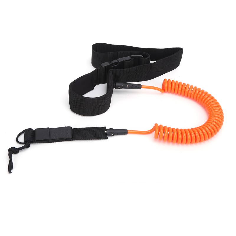 Surfboard Leash TPU Heliciform Comfortable HighElastic Surfing Safety Traction Rope(Orange