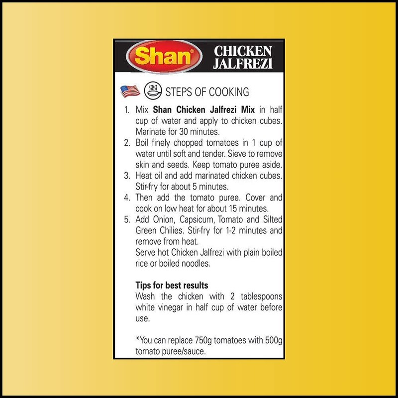 Shan Chicken Jalfrezi Recipe and Seasoning Mix 1.76 oz (50g)