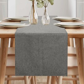 Table Runner, Waterproof Table Runner, Modern Runner Table, Table Runner, Spring Modern, Green Table Runner for Outdoor, Balcony, Indoor, Party Decoration (Dark Grey, 40 x 240 cm)