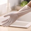 Jwthee Rubber Kitchen Gloves White, 1 Pair Reusable Kitchen Dishwashing