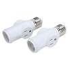 2Pcs 3 Prong Light Socket Adapter Plug White E26 Light