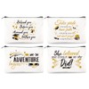 Doodlream Canvas Makeup Bag - 4Pcs Motivational Cosmetic Bags Travel