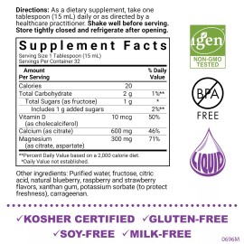 Bluebonnet Nutrition Liquid Calcium Magnesium Vitamin D3 Bone Health 16 oz