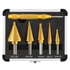 COMOWARE Step Drill Bit Set 5-Piece Titanium-Coated with Automatic Center