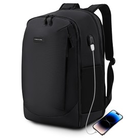 OPOALO Travel Backpack: Carry on Expandable Back Pack for Laptop Hiking Business Water Resistant Lightweight for Men and Women Black