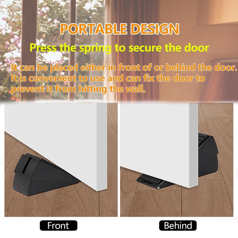 Heavy Duty Door Stopper,3 Inch High Large Adjustable Spring Door