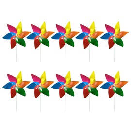 RICISUNG Windmill Set of 10, Gardening, 6 Sheets, 6 Colors, Crafts, Toys, Gift, Cool, Garden Decoration, DIY Kit
