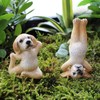 Yoga Dog Figurine Set Dog Doing Yoga Statue Miniature Garden