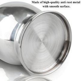 Metal Vase Centerpiece Decoration, Stainless Steel Tabletop Flower Silver Vases- Ideal for Office, Home Wedding Birthday Anniversary Ceremony Event Decor(Silver-2PCS)