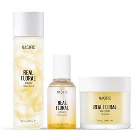 NACIFIC Real Calendula Floral Triple Set (Toner 180ml, Serum 50ml, Cream 100ml) PotMarigold Extract, soothing, Moisturizing, sensitive skin, Calms Irritated and Troubled Skin