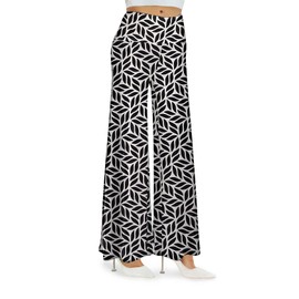 Arolina Women's Stretchy Wide Leg Palazzo Lounge Pants Casual Comfy High Waist Palazzo Pants Black White