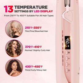 MiroPure 360° Airflow Styler Curling Iron Titanium Flat Iron Hair Straightener
