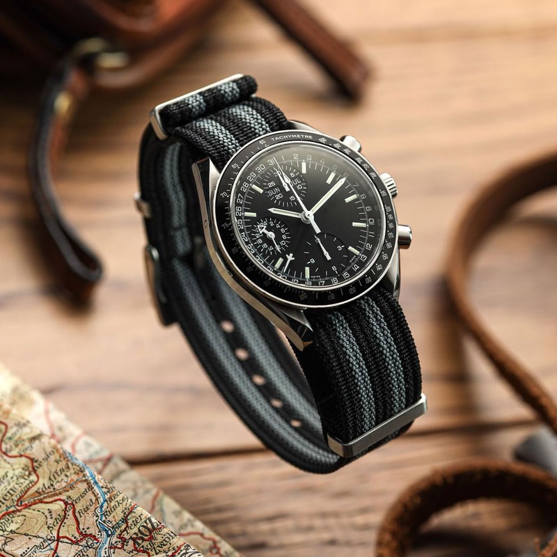 WatchGecko Ridge Military Nylon Watch Strap. Nylon Mens Replacement Watch