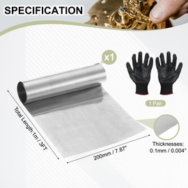 YELARXI Stainless Steel Roll Metal Stainless Flashing Foil Plate, 0.1 x 200 x 1000mm (0.1mm) Thickness Fit for DIY Crafts Electrical Repair - Cylinder(1 Pack, Silver)