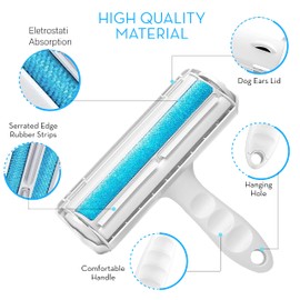 Marzono® Hair Remover Pet Cleaning Brush Fur Remover for Dogs Cats Animals Brush Hair Remover Pets Roller Hair Remover Pet Hair Remover Washable Reusable (Blue)