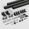 CCJH 8FT/96'' Box Rail Sliding Barn Door Hardware Kit Aluminium