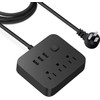 Lostrain Multicontactos USB,Regleta de Alimentación con 3 Ca(10A) y 3