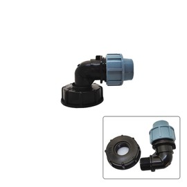IBC Tank Thread Connector POWERTOOL IBC Tank Adapter S60X6 to Mdpe Water Pipe Fittings for IBC Water Tanks (Elbow Outlet 25mm)