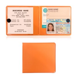 Kewucn 1 PC Car Registration Insurance Holder, Essential Auto Card Glove Box Organizer, Vehicle Interior Accessories Perfect for Most Car, Truck, SUV (10.55''×4.8'', Orange)