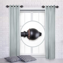 A&F Rod Decor - Constance 1" Side Curtain Rod 12-20 inch (Set of 2) - Black
