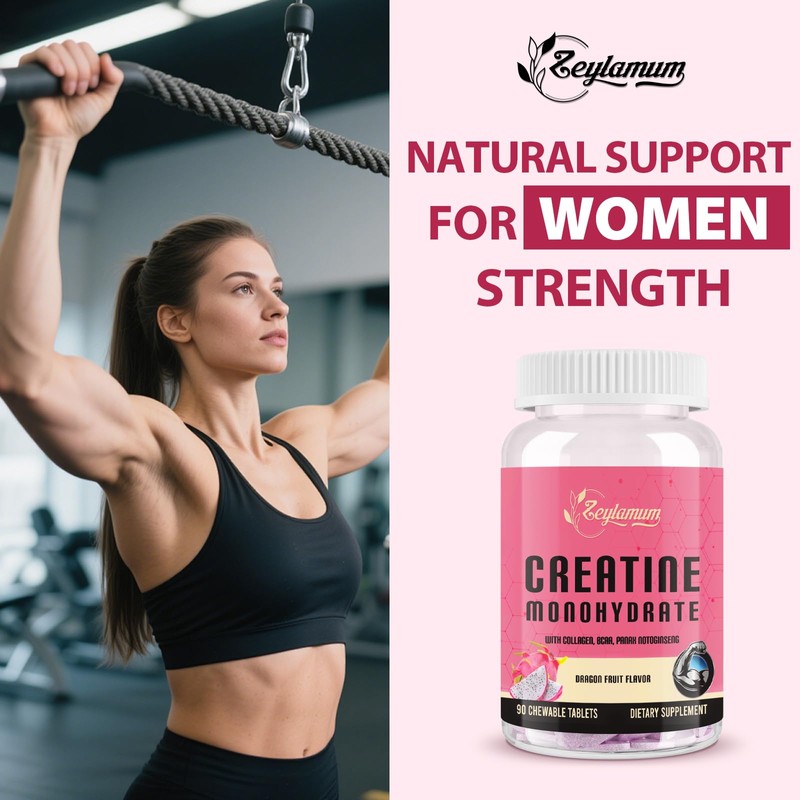 Zeylamum Creatine for Women | with Hydrolyzed Collagen, BCAA |