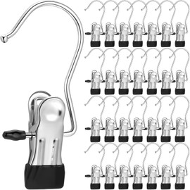 Yinder Boot Hangers Clips Laundry Hooks Hanging Stainless Steel Clothes Pins Portable Clip Hangers for Closet Travel Socks Pants Handbags Hats Towels(Black,350 Pcs)