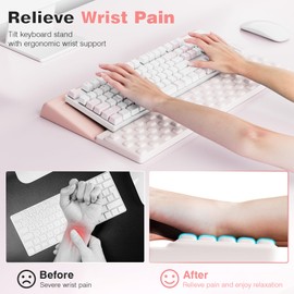 Ospelelf Ergonomic Keyboard Wrist Rest Pad Comfortable Keyboard Stand Riser Holder Pad for Office Gaming