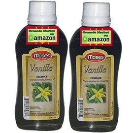 VANILLA (Alcohol Free) Essence - MOSES (2 Bottles @ 100ml ea), premium product of Grenada, Caribbean