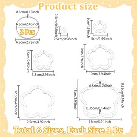 NBEADS Acrylic Quilting Stencils Set with Hinged Rings Cutting Ruler Stencil Transparent Flower Sewing Guides 25 x 25 mm to 150 x 150 mm for Fabric Marking Craft Design 6 Pcs