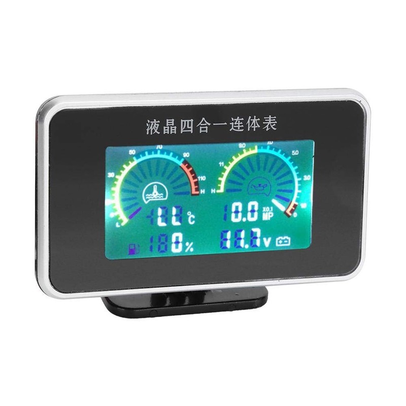 4-in-1 Car LCD Digital LCD Instrument, Oil Pressure Display, Voltmeter,