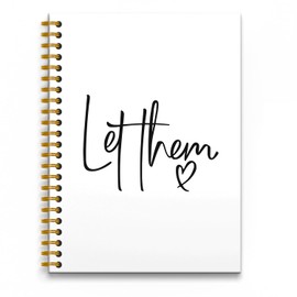 RUNMESS Let Them Inspirational Notebook Journal, Motivational Mental Health Journals for Women Men, Self Love Gifts, Positivity Gifts, Hardcover Spiral Notebook 5.5x8.3 Inch