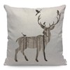 WONDERTIFY Deer Cushion Cover Fashion Deer Bird Decorative Throw Pillow