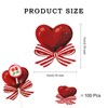 100 Pcs Valentine's Day Lollipop Paper Cards Red Love Heart