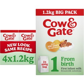 1.2kg Cow & Gate First Infant Milk Suitable From Birth Pack of 4