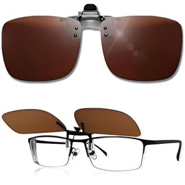 Sunglasses, Polarized Flip Up Clip On Sunglasses For Men Women, Rimless Rectangle Clips On Flip Up Sunglasse, UV400 Protection, Fishing Anti Glare, HD Vision