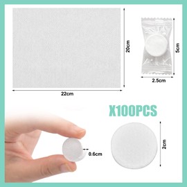 Granvoo Pack of 100 Disposable Compressed Towels, Compressed Cotton Towels, Mini Hand Wipes, Tablets Towel, Portable Towels for Travel, Home, Beauty, Camping, Outdoor Sports