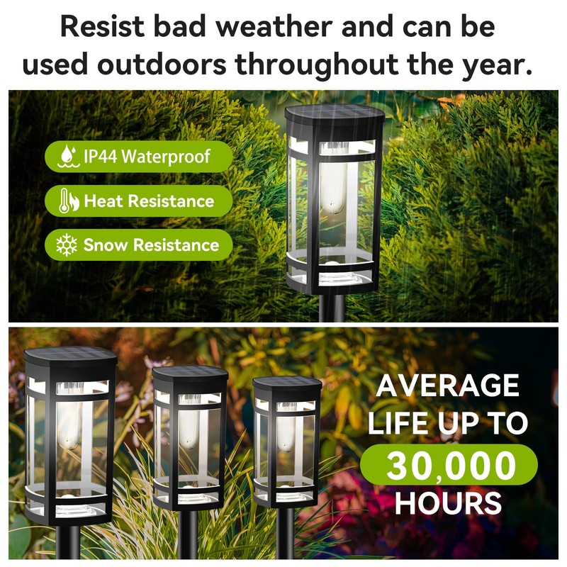 EXCMARK 16 Pack Solar Lights Outdoor Waterproof for Garden Pathway