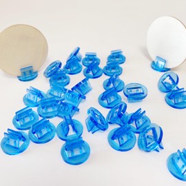 Autupy 50Pcs Blue Card Stands Game Piece Holders Board Markers Plastic Card Holder for Table Numbers Business Price Tags Menus Labels Party, 2CM