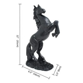 Art Figurine Animal Sculpture, Horse Home Decor, Resin Statues, Decor Figurine, Standing Horse, Desk Decoration, Home Accent Ornament, Furnishings Figurines Art, Crafts Accessories (Matte Black)