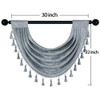 ELKCA Thick Chenille Waterfall Swag Valances for Living Room Silver