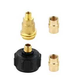 4-Pack QCC1 Nut Propane Adapter, 1/4" NPT Male Pipe Thread, QCC1 Connector x 1/4" Male NPT, 1/4" x 1/4" NPT Female Fitting, Solid Brass for BBQ, Camping & Outdoor Cooking