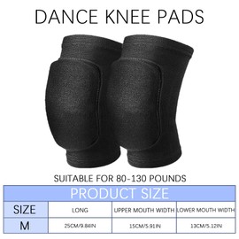 SSKHE Stretchy Dance Knee Pads for Volleyball Dance Yoga, 1 Pair Soft Brace Breathable Sleeve Protective Gear with Multi Color Choice for Women Men Teens, One Size Fits Most