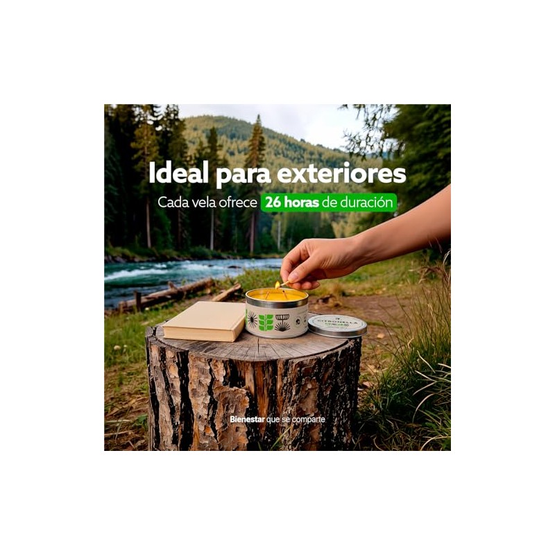 Velas de Citronela, Kit de 2 Velas Naturales de Soya