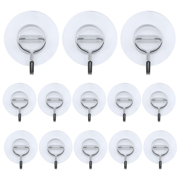 JRSHIRLEYLTD 13 Stück Transparente Haken Selbstklebend,‎Round Klebrige Haken,Wand Klebehaken Für