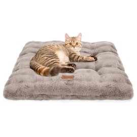 Nobleza Cat Bed Mat, Fluffy Bubble Fleece Cat Beds for Indoor Cats Kittens, Warm Kitten Cushion, Soft Plush Pet Cushion, Washable Pet Bed Mat for Small Cats Kitten Kitty, 50x40cm, Brown