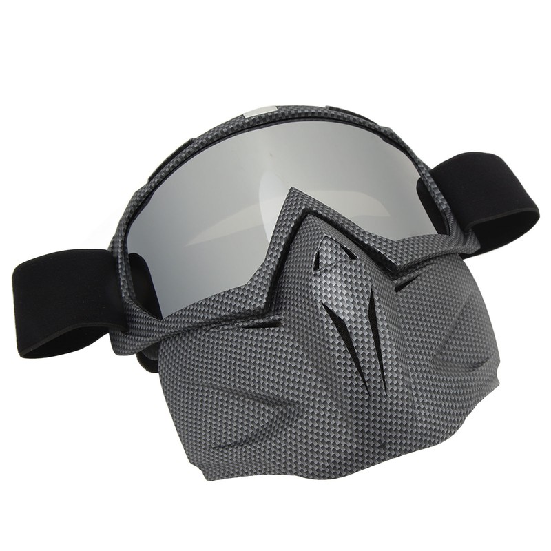 Motorcycle Face Mask Goggles Dust Wind UV Proof Riding Glasses