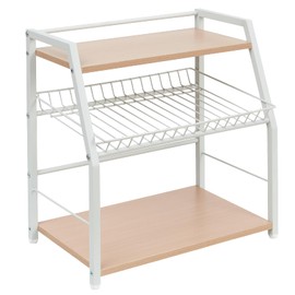 YIYYZI Kitchen Countertop Organizer, Snack Organizer Candy Display Stand Coffee Station Organizer, 3 Tier Wooden Counter Storage for Soda Cans Condiment Tea, for Pantry Office Bathroom, White (White)