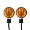 HDBUBALUS Motorcycle Turn Signals Chrome Bullet Front Blinker Indicator Light