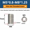 10pcs Reducing Nut, Self Tapping Thread Insert Female M5x0.8mm Male
