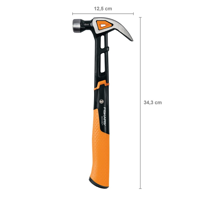 Fiskars Universal Hammer IsoCore M with Curved Claw, Length: 34